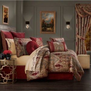 J QUEEN NEW YORK Rousseau 4-Pc. Comforter Set, Queen Medium Red